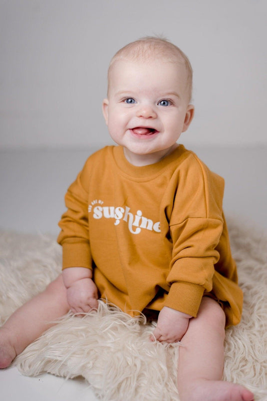 You Are My Sunshine Sweatshirt Romper - Little Joy Co.