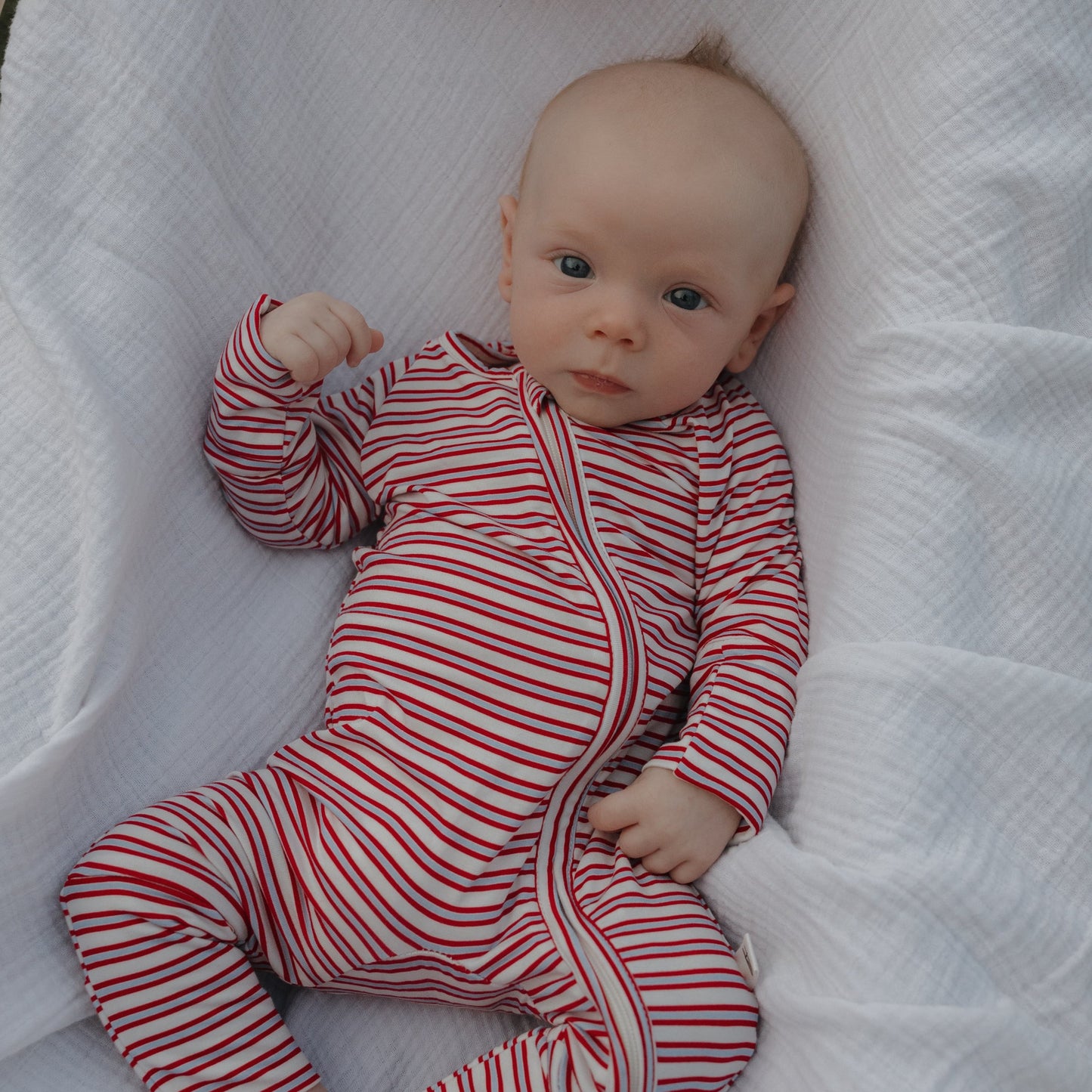 Bamboo Zip Pajamas | Heritage Stripe