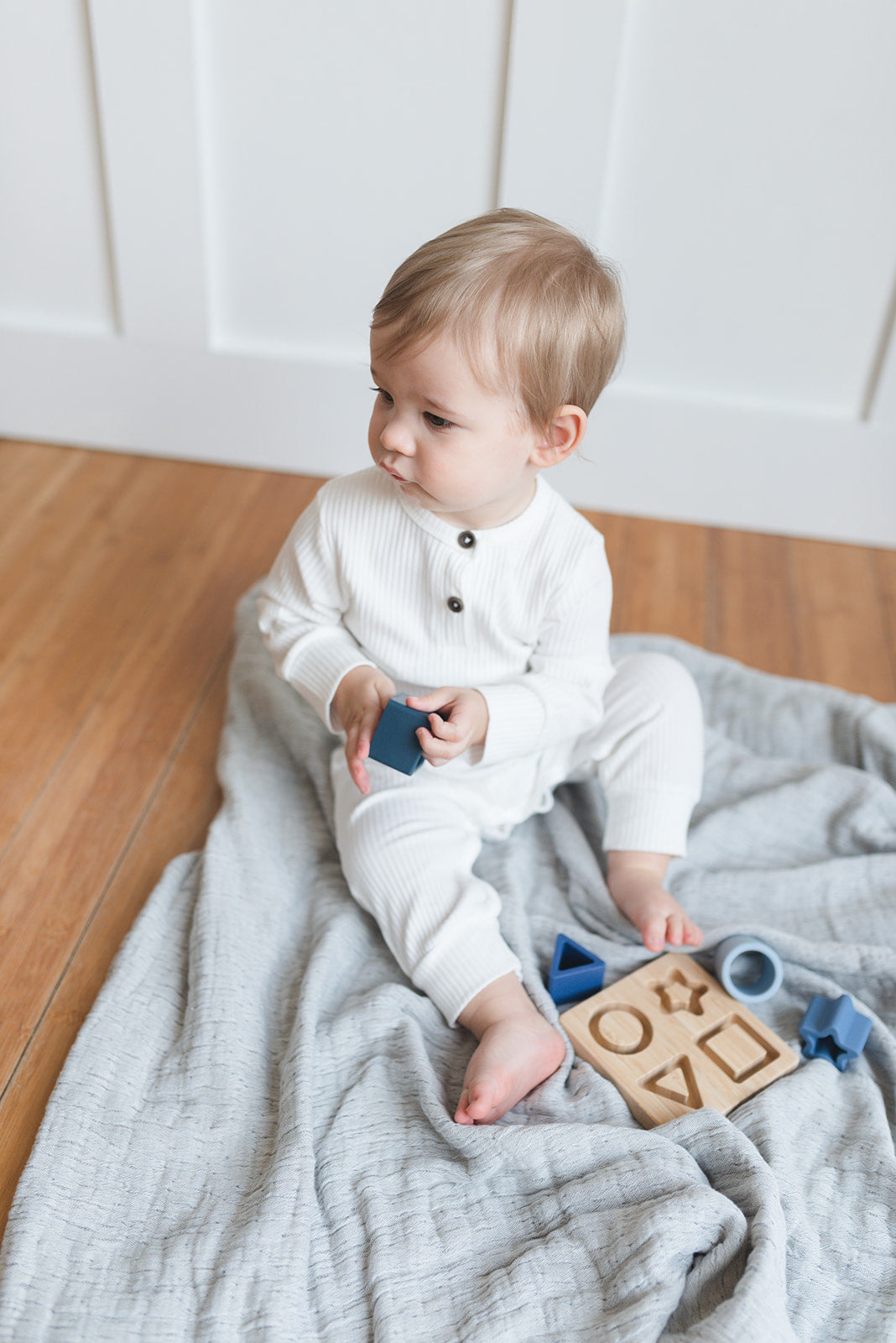 Ribbed Henley Romper