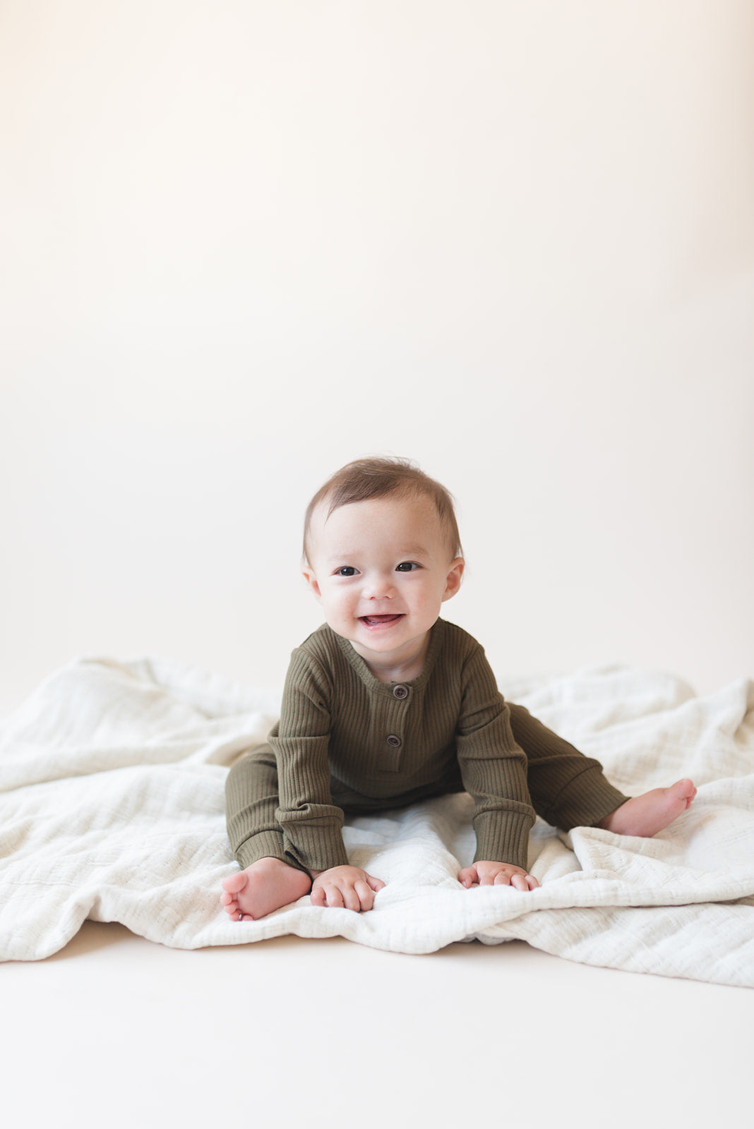 Ribbed Henley Romper