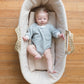 Striped Baby Oversized Sweatshirt Romper - Organic Cotton Sweatshirt Bubble Romper - Neutral Sweatshirt Romper