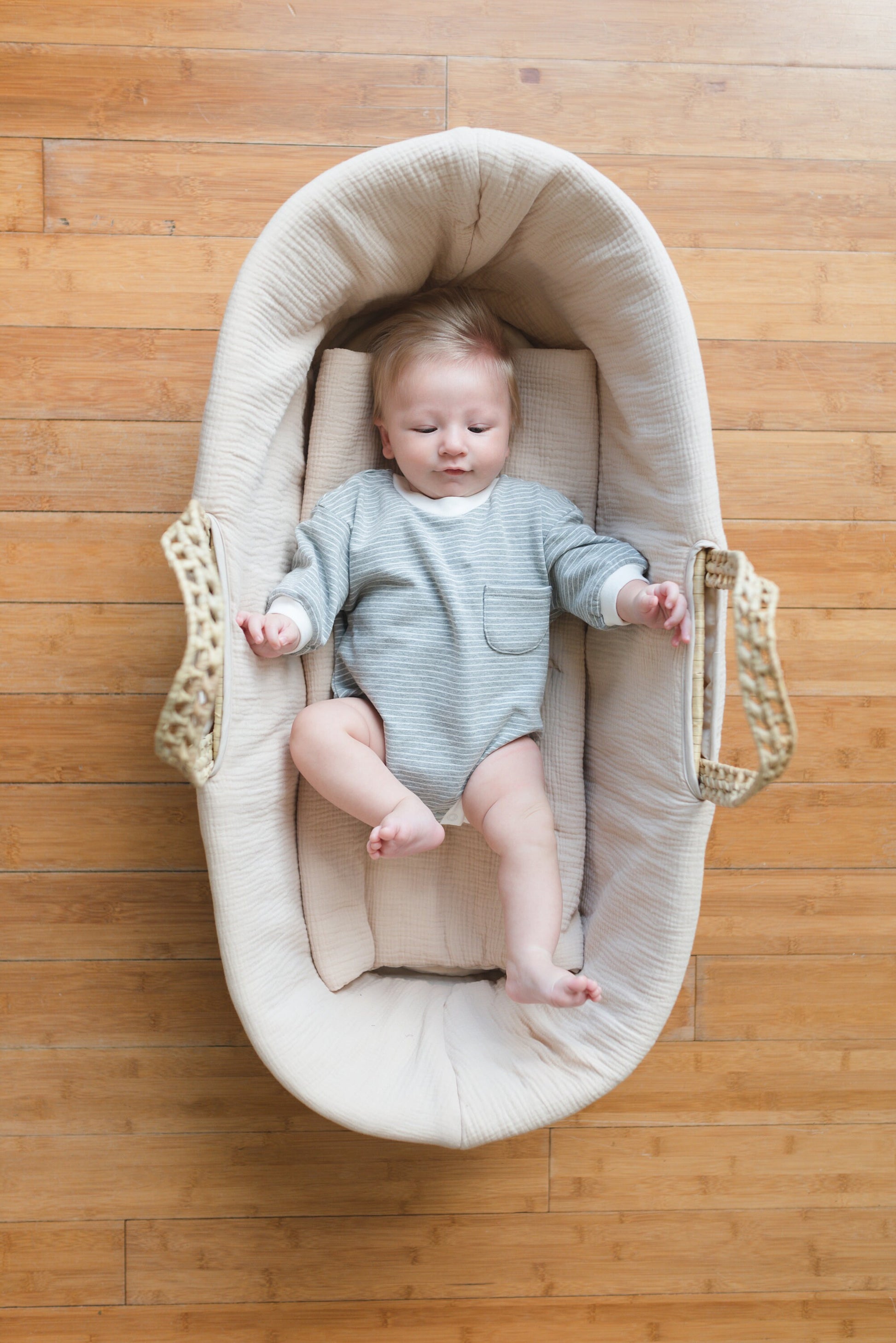 Striped Baby Oversized Sweatshirt Romper - Organic Cotton Sweatshirt Bubble Romper - Neutral Sweatshirt Romper
