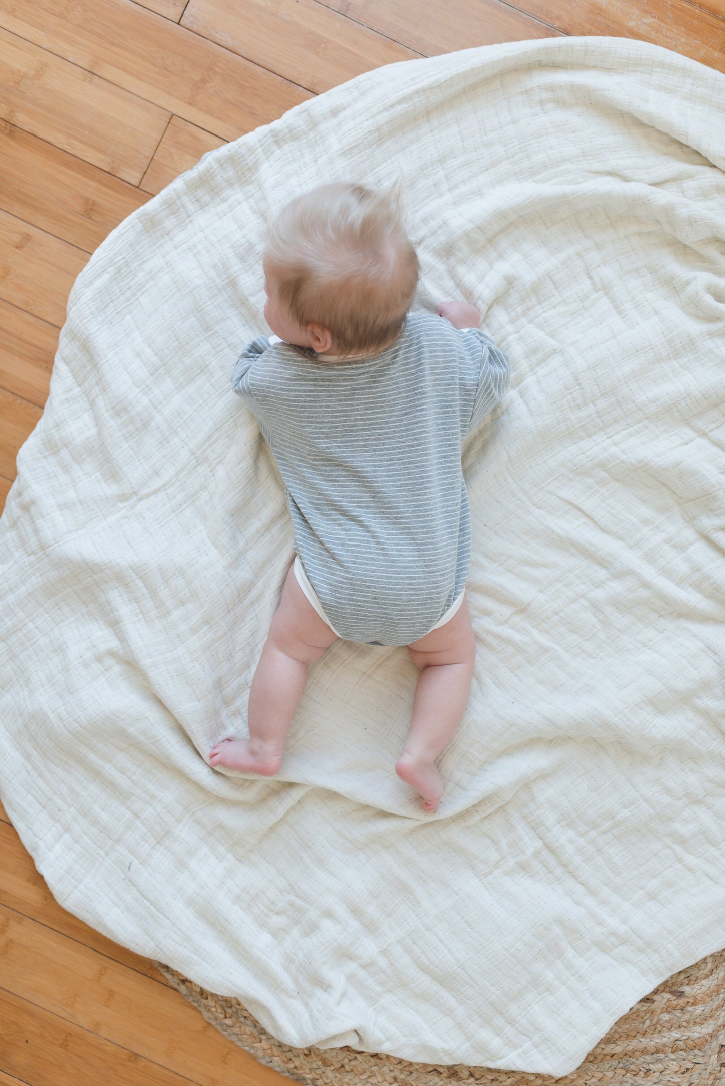 Striped Baby Oversized Sweatshirt Romper - Organic Cotton Sweatshirt Bubble Romper - Neutral Sweatshirt Romper