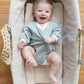 Striped Baby Oversized Sweatshirt Romper - Organic Cotton Sweatshirt Bubble Romper - Neutral Sweatshirt Romper