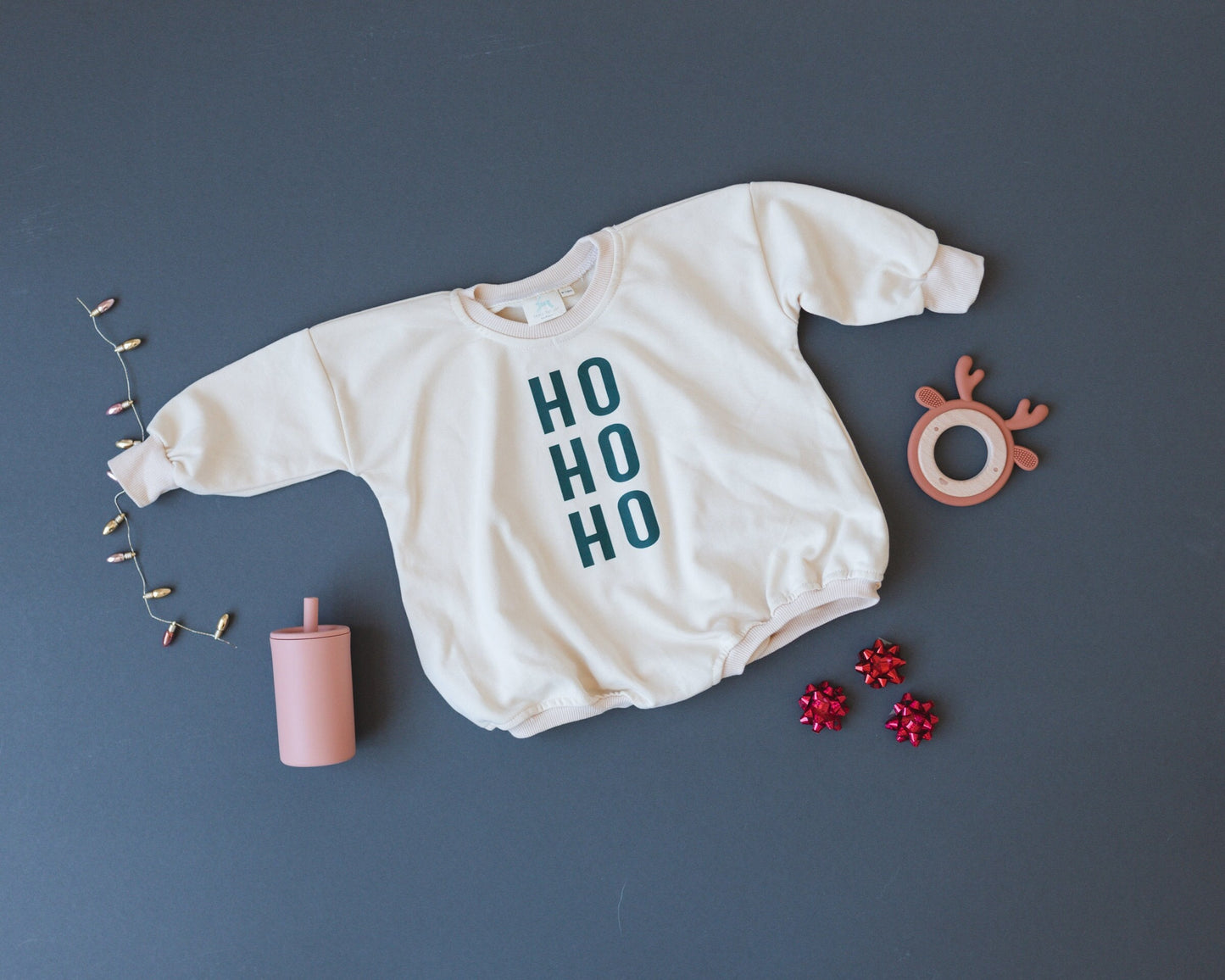 HO HO HO Christmas Oversized Sweatshirt Romper