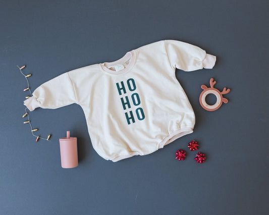 HO HO HO Christmas Oversized Sweatshirt Romper