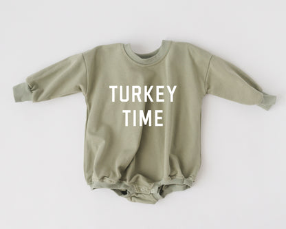 Turkey Time Oversized Sweatshirt Romper
