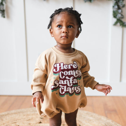 Here Comes Santa Claus Oversized Sweatshirt Romper