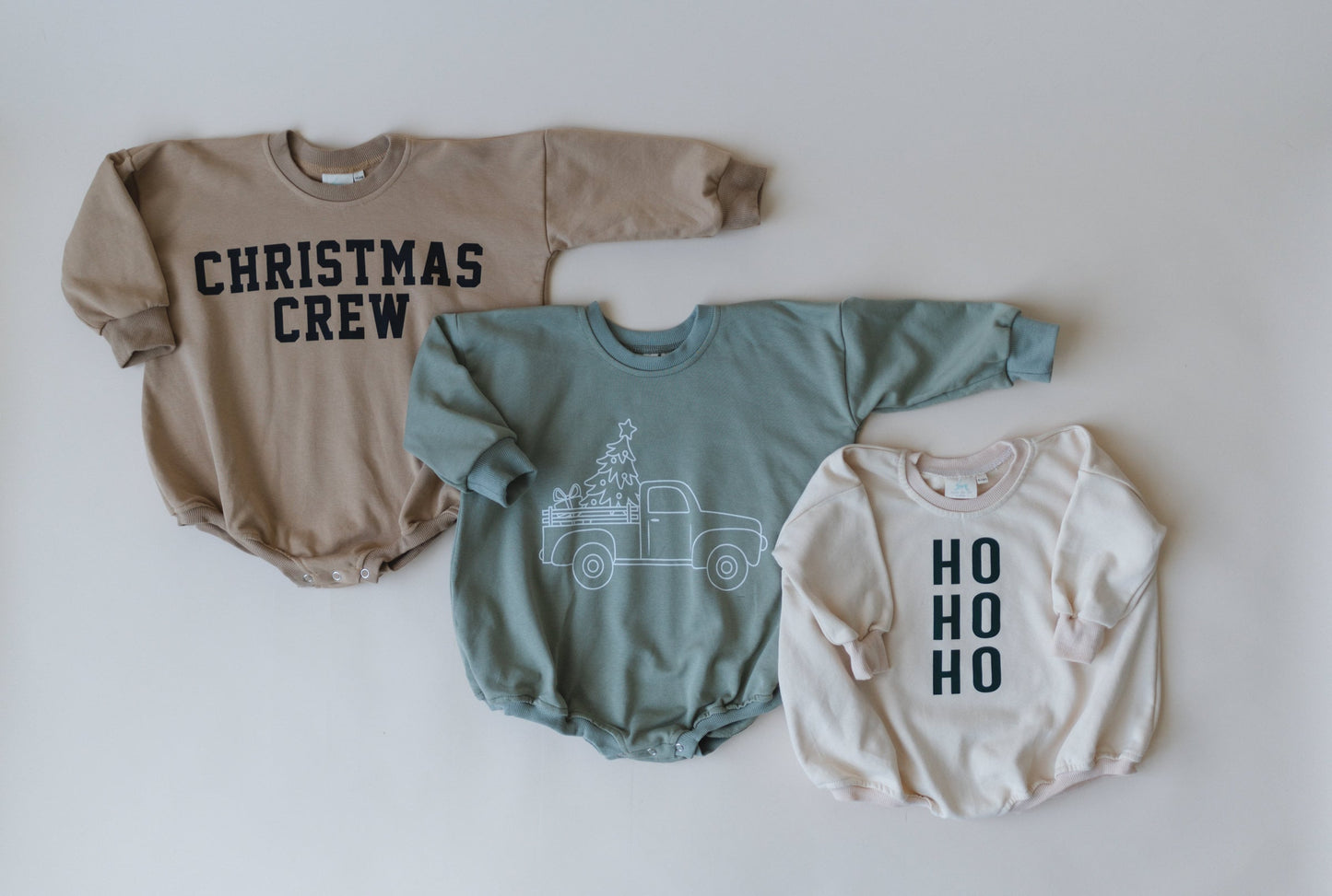 Christmas Tree Truck Oversized Sweatshirt Romper