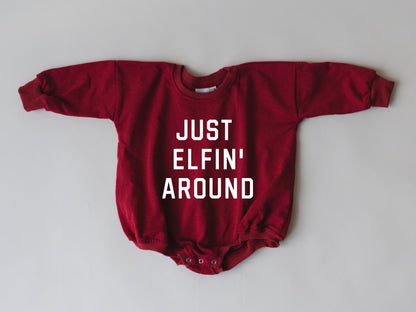 Just Elfin' Around Oversized Sweatshirt Romper