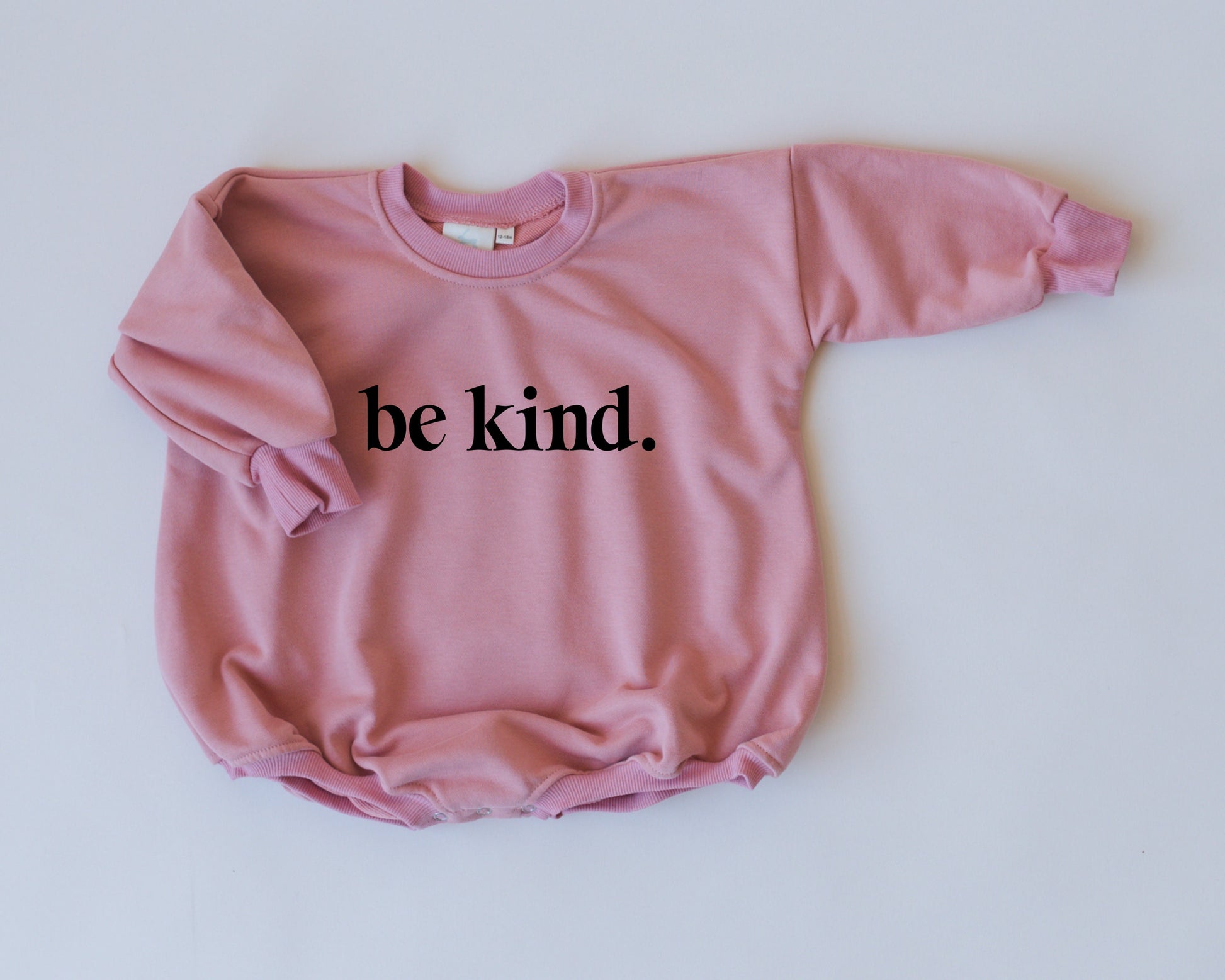 BE KIND Graphic Oversized Sweatshirt Romper - Bubble Romper - Sweatshirt Bubble Romper - Baby Boy Clothes - Kindness - Baby Girl - Neutral