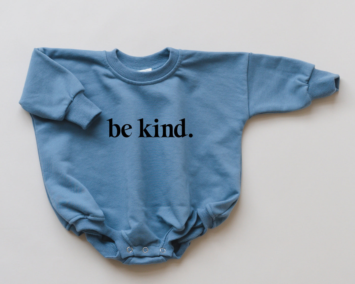 BE KIND Graphic Oversized Sweatshirt Romper - Bubble Romper - Sweatshirt Bubble Romper - Baby Boy Clothes - Kindness - Baby Girl - Neutral