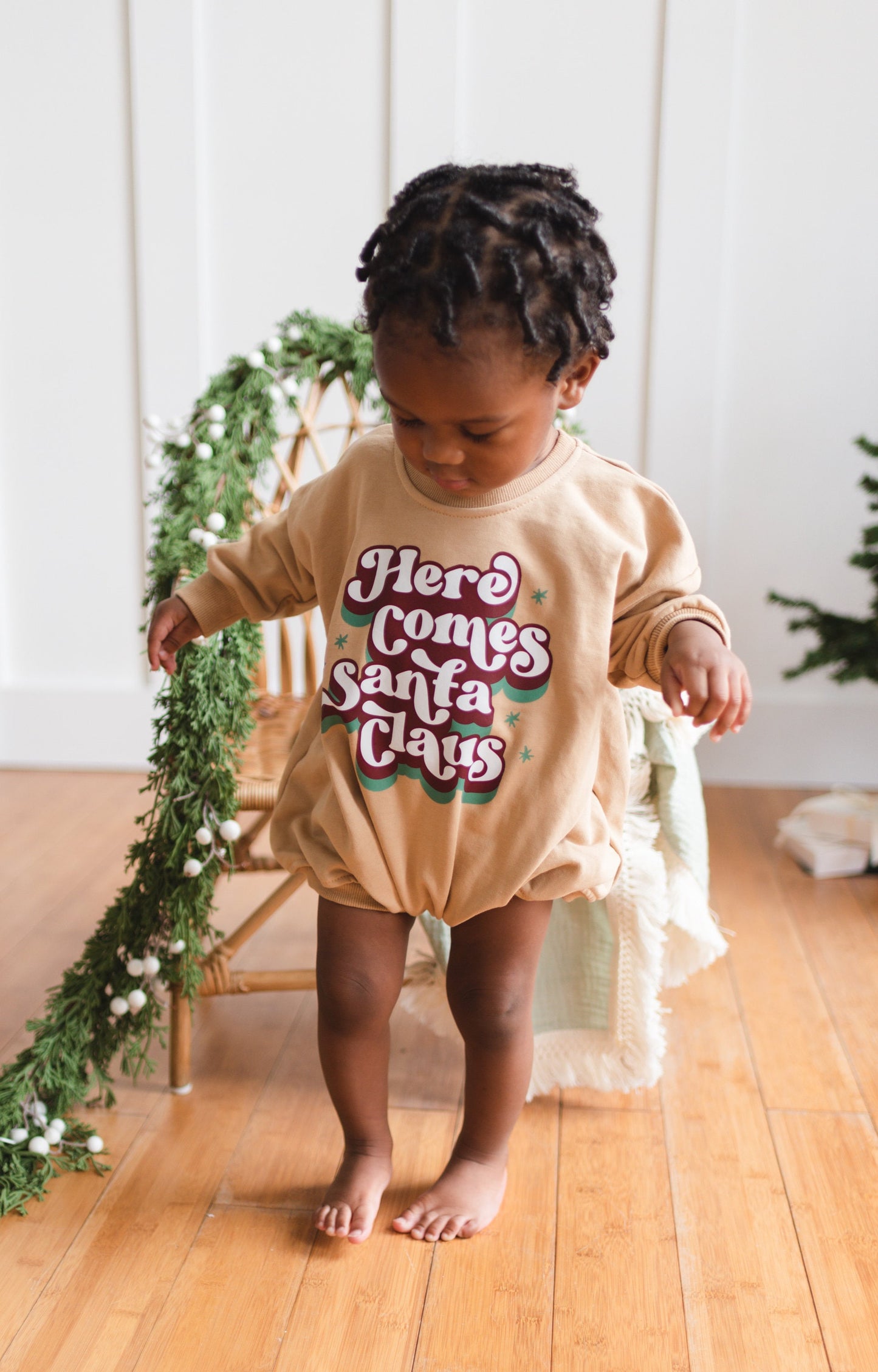 Here Comes Santa Claus Oversized Sweatshirt Romper