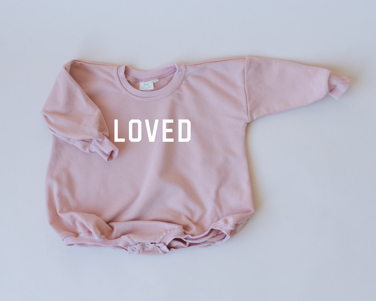 LOVED Graphic Oversized Sweatshirt Romper - Sweatshirt Bubble Romper - Baby Boy Clothes - Valentine's Day - Baby Girl Outfit