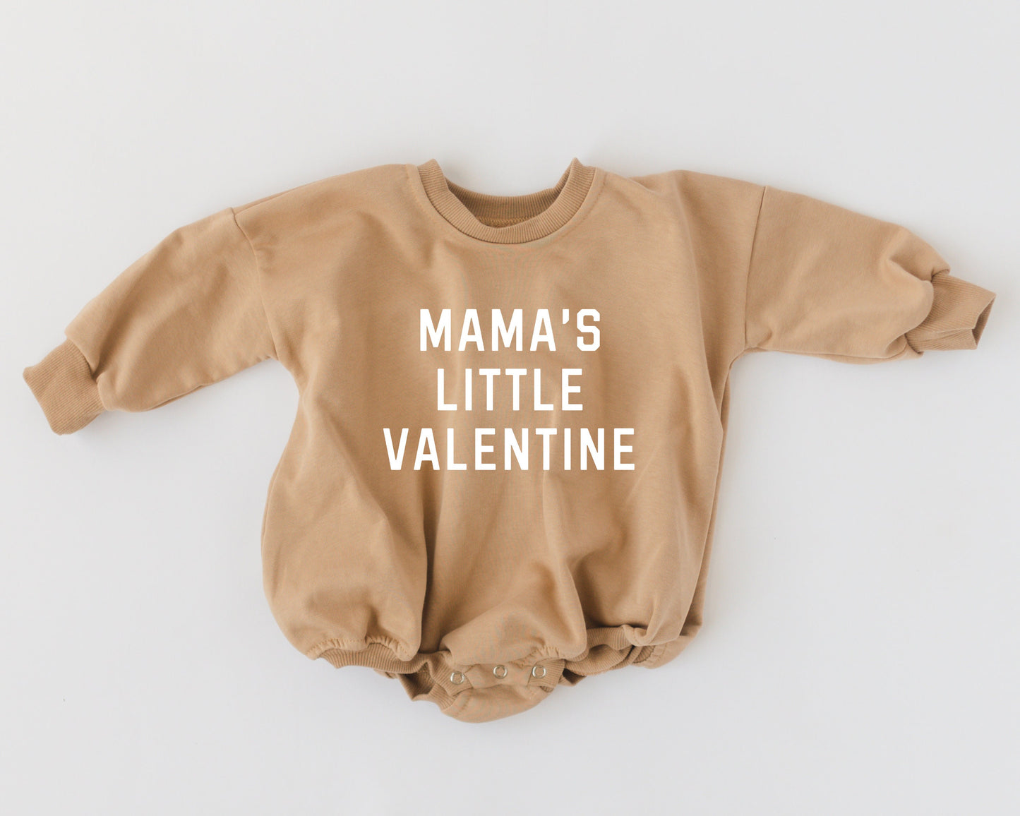 MAMA'S LITTLE VALENTINE Valentine's Day Graphic Oversized Sweatshirt Romper - Sweatshirt Bubble Romper - Baby Boy Clothes - Valentines