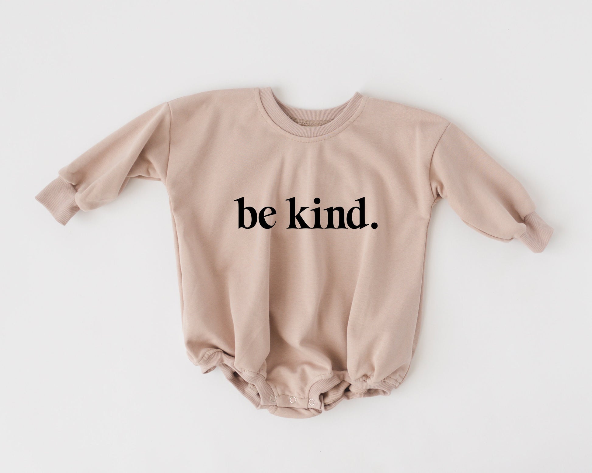 BE KIND Graphic Oversized Sweatshirt Romper - Bubble Romper - Sweatshirt Bubble Romper - Baby Boy Clothes - Kindness - Baby Girl - Neutral