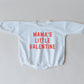 MAMA'S LITTLE VALENTINE Valentine's Day Graphic Oversized Sweatshirt Romper - Sweatshirt Bubble Romper - Baby Boy Clothes - Valentines