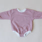 Striped Baby Oversized Sweatshirt Romper - Organic Cotton Sweatshirt Bubble Romper - Neutral Sweatshirt Romper