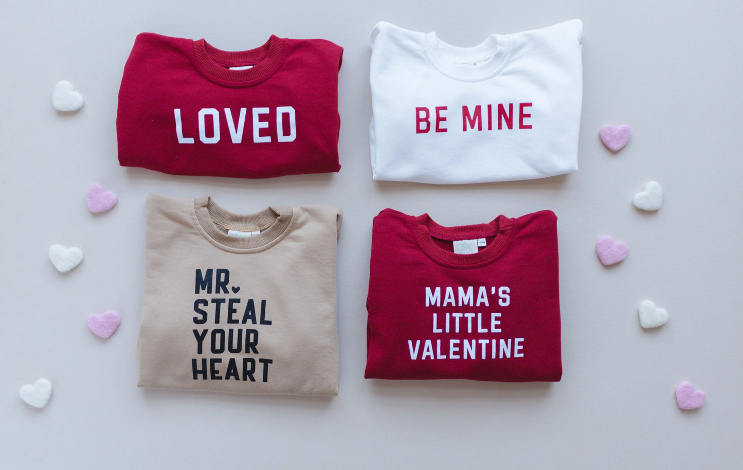 MAMA'S LITTLE VALENTINE Valentine's Day Graphic Oversized Sweatshirt Romper - Sweatshirt Bubble Romper - Baby Boy Clothes - Valentines