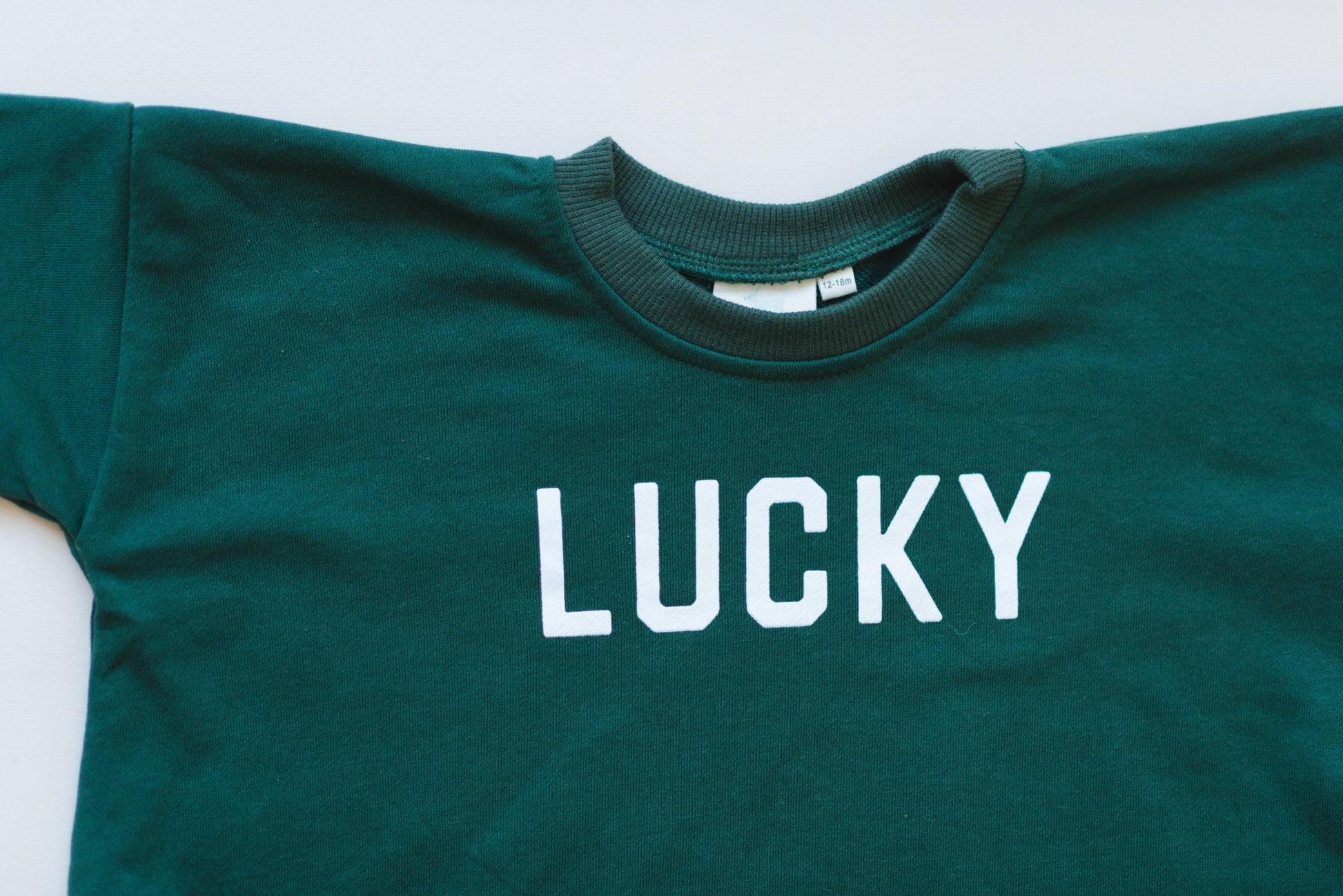 LUCKY St. Patrick's Day Graphic Oversized Sweatshirt Romper - Green Sweatshirt Bubble Romper - Baby Boy Clothes - St Patty's - Baby Girl