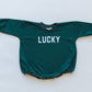 LUCKY St. Patrick's Day Graphic Oversized Sweatshirt Romper - Green Sweatshirt Bubble Romper - Baby Boy Clothes - St Patty's - Baby Girl