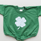 Grunge Shamrock St. Patrick's Day Graphic Oversized Sweatshirt Romper - Distressed Sweatshirt Bubble Romper - Baby Boy Clothes - St Patty's