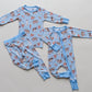 HOPPY DUDES Baby Bamboo Baby Pajamas - Rabbit Bunny Bamboo Zipper Romper - Convertible Romper PJs - Footie Pajamas - Zippy PJs - Baby Boy