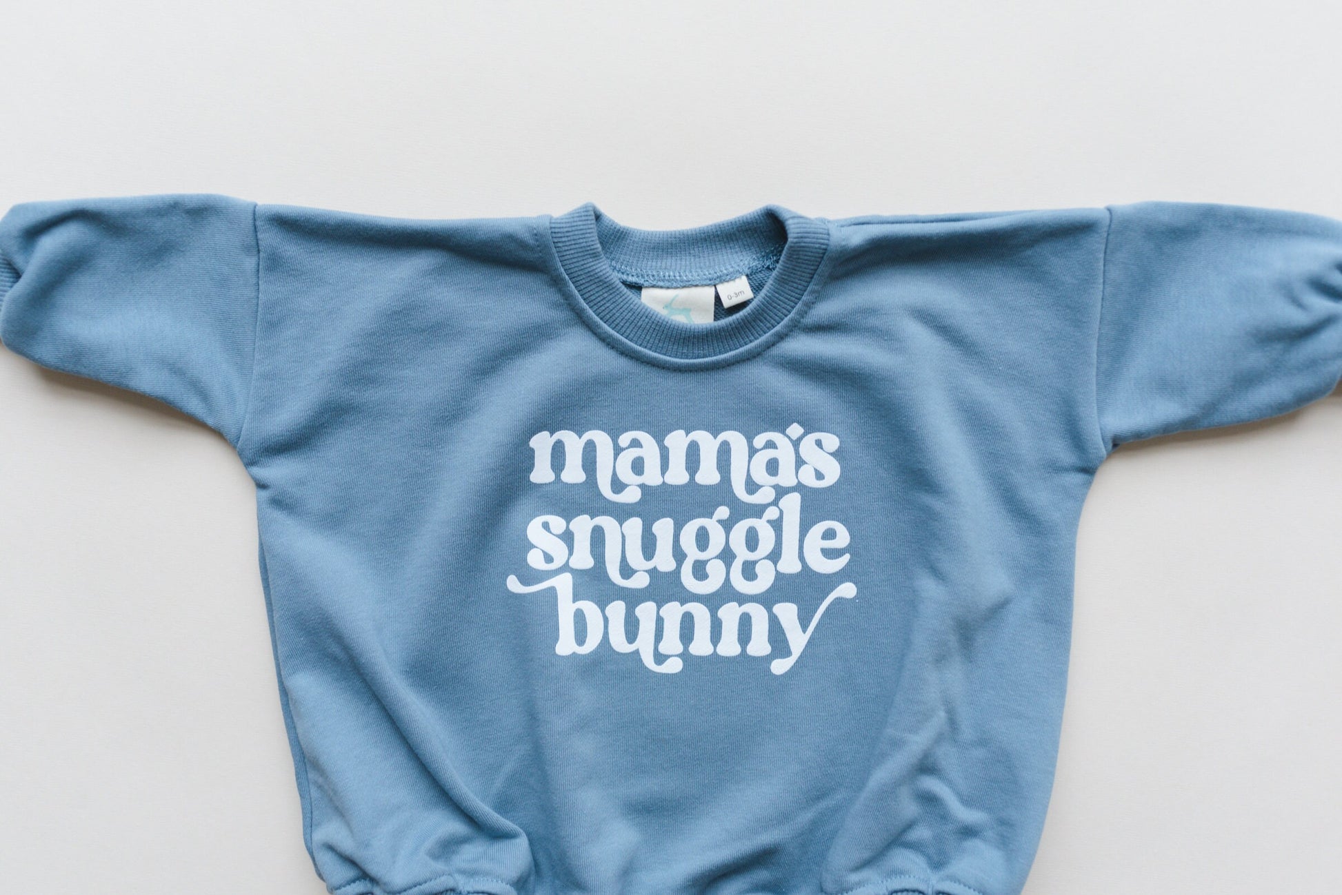 Mama's Snuggle Bunny Graphic Oversized Sweatshirt Romper - Sweatshirt Bubble Romper - Baby Boy Clothes - Girl Shirt - Mother's Day Baby