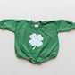 Grunge Shamrock St. Patrick's Day Graphic Oversized Sweatshirt Romper - Distressed Sweatshirt Bubble Romper - Baby Boy Clothes - St Patty's