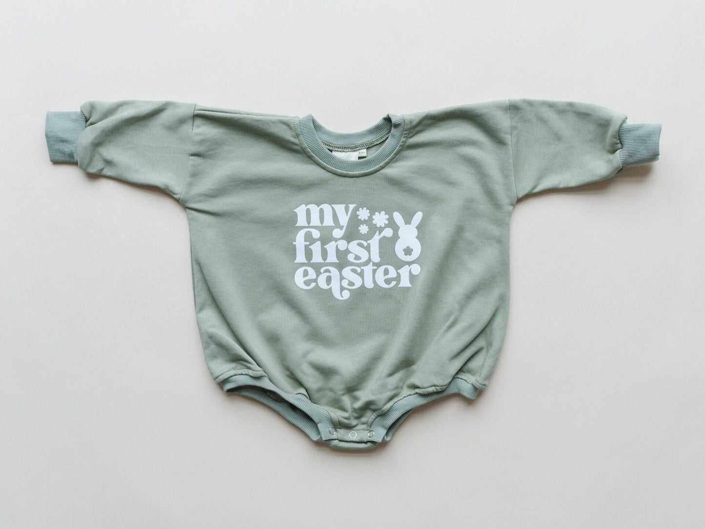 My First Easter Graphic Oversized Sweatshirt Romper - Sweatshirt Bubble Romper - Baby Boy Clothes - Easter Outfit - Girl Shirt - 1st Easter