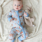 HOPPY DUDES Baby Bamboo Baby Pajamas - Rabbit Bunny Bamboo Zipper Romper - Convertible Romper PJs - Footie Pajamas - Zippy PJs - Baby Boy