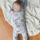 HOPPY DUDES Baby Bamboo Baby Pajamas - Rabbit Bunny Bamboo Zipper Romper - Convertible Romper PJs - Footie Pajamas - Zippy PJs - Baby Boy