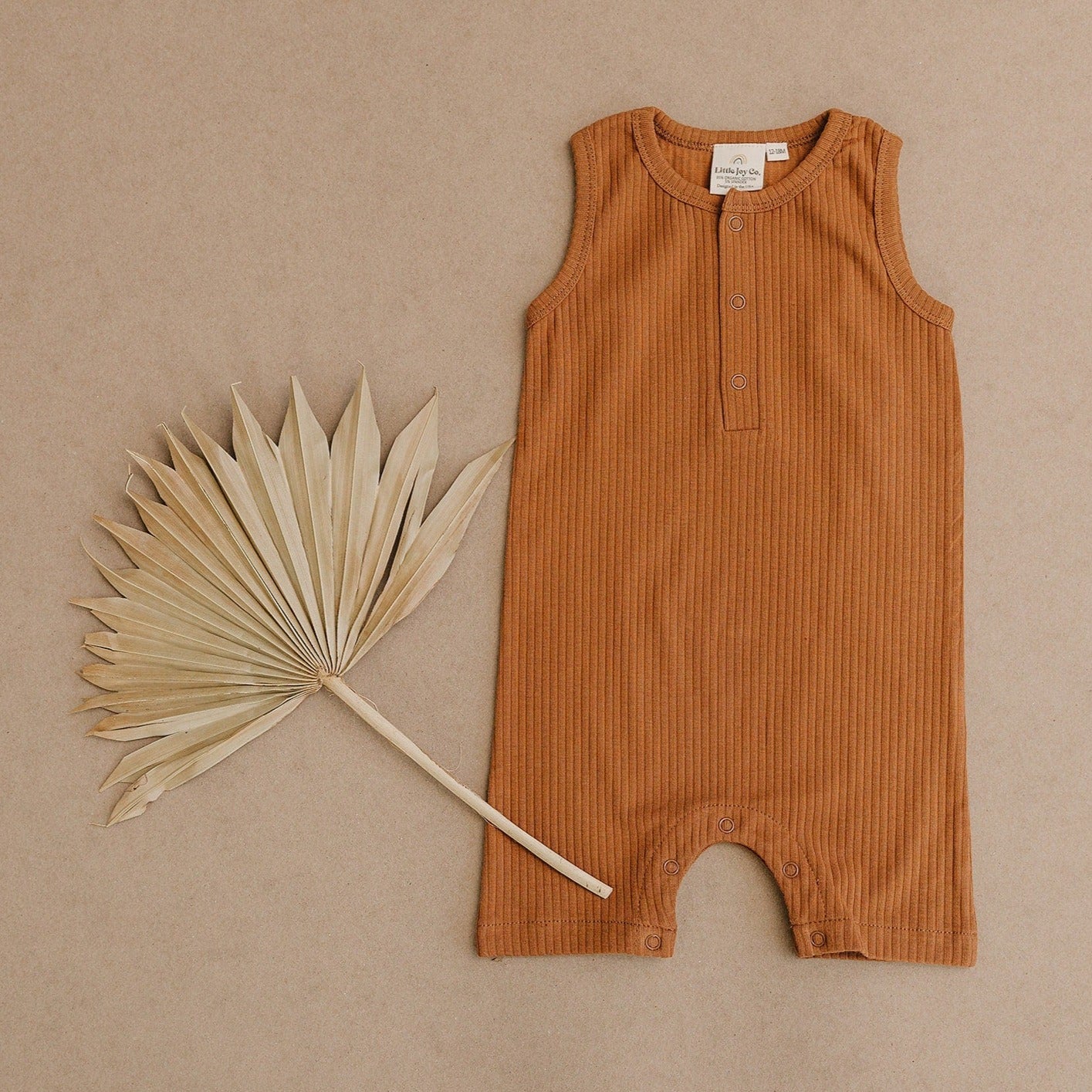 Organic Cotton Ribbed Sleeveless Romper - Baby Boy Outfit - Summer Baby Outfit - Baby Romper - Baby Clothes Boy - Ribbed Outfit - Neutral