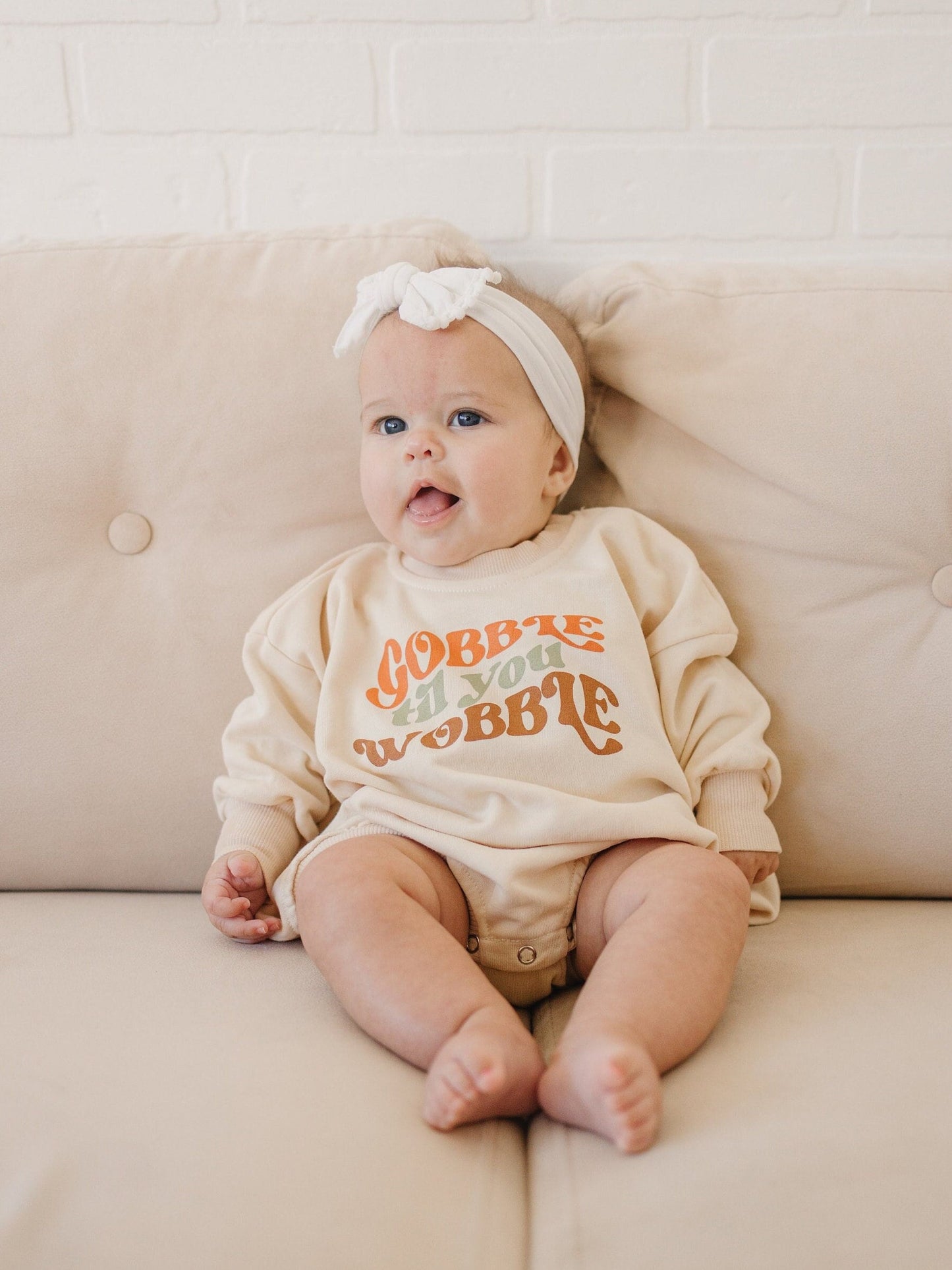 Gobble Til You Wobble Oversized Sweatshirt Romper