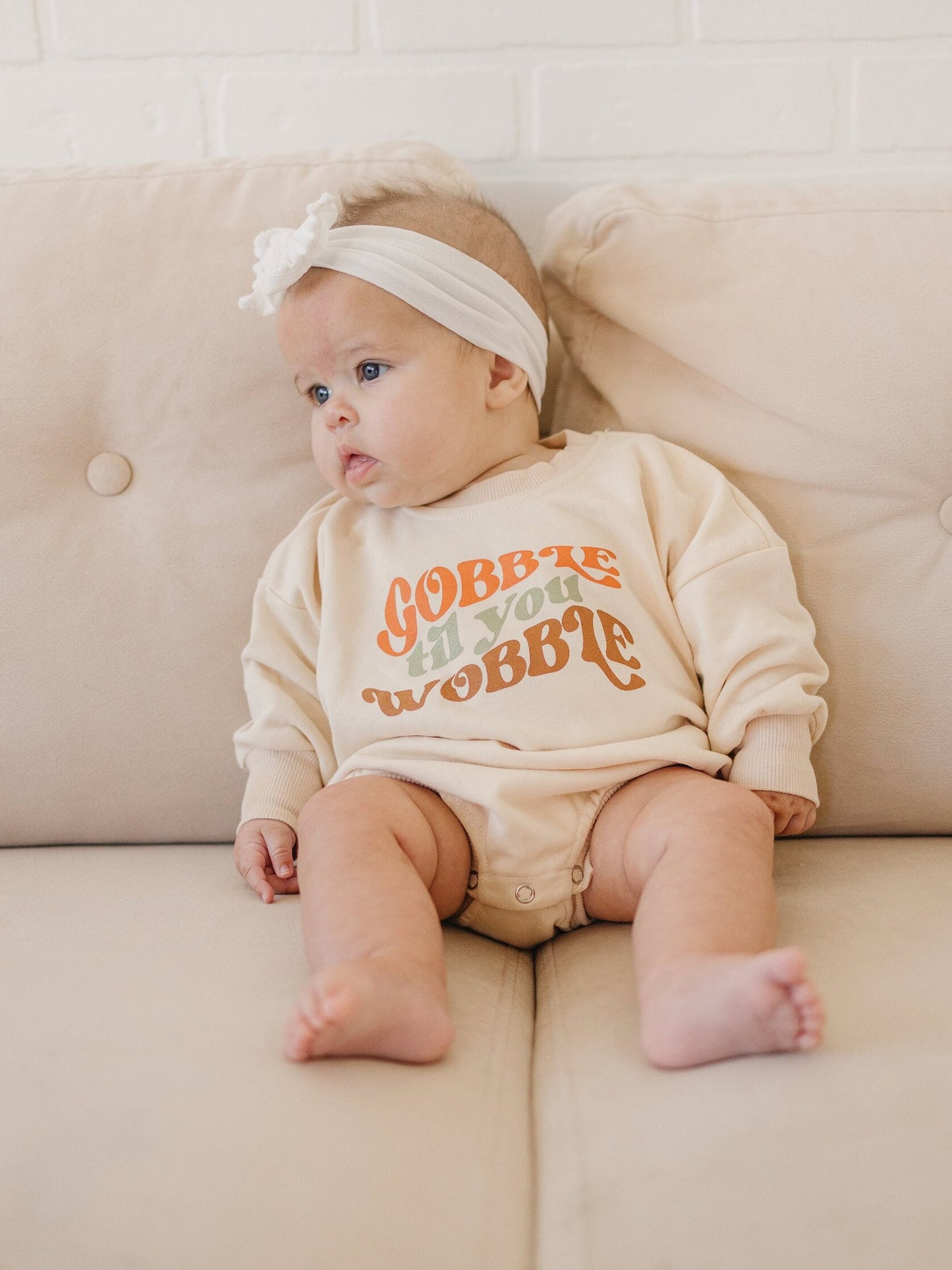 Gobble Til You Wobble Oversized Sweatshirt Romper