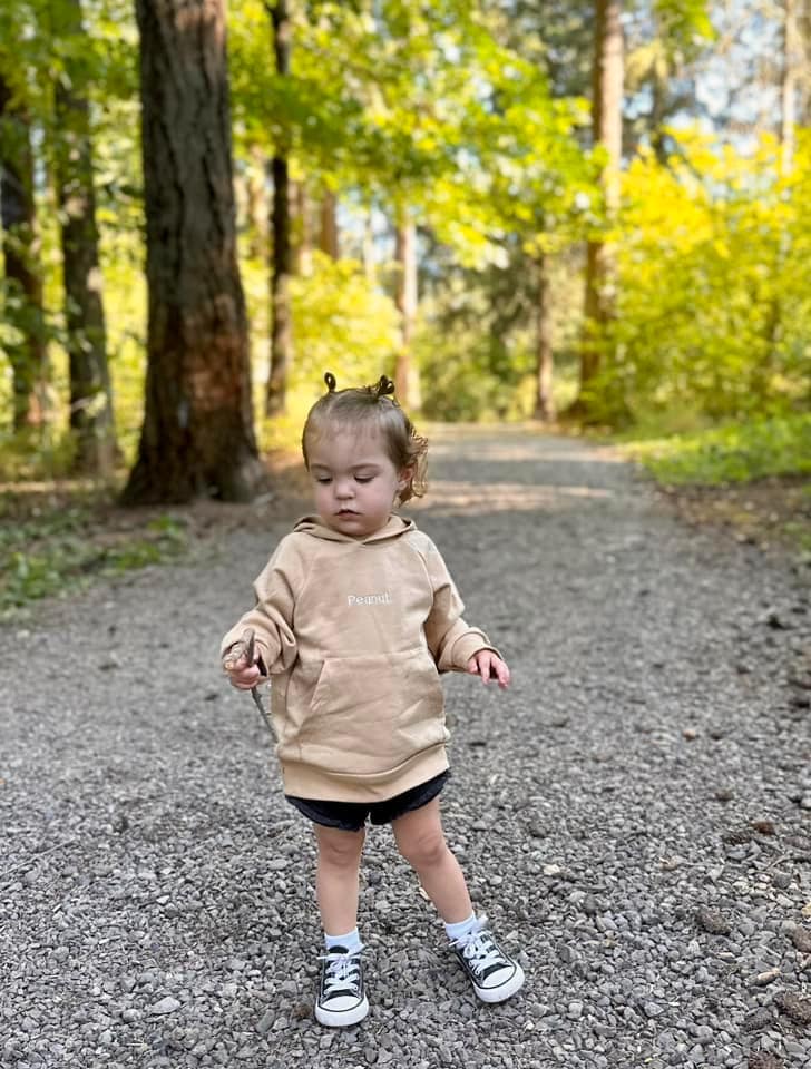 Embroidered Oversized Hooded Sweatshirt - Personalized Hoodie - Pregnancy Announcement Shirt - Big Sister or Big Brother - Name Announcement