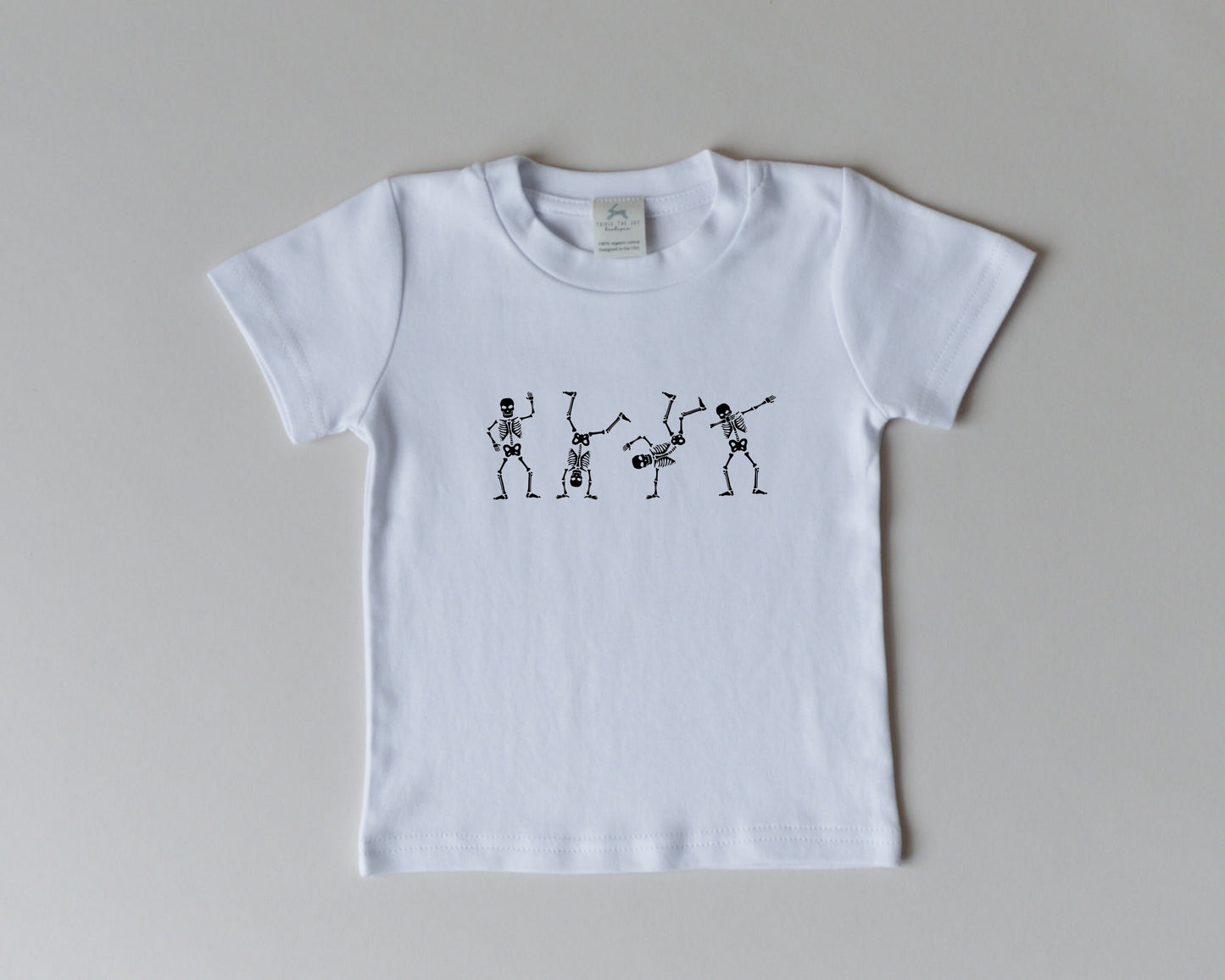 Dancing Skeletons 100% Cotton Graphic Tee - Halloween T-Shirt - Fall Baby Boy or Girl Clothes - Skelly Skeleton - Toddler Graphic Tee