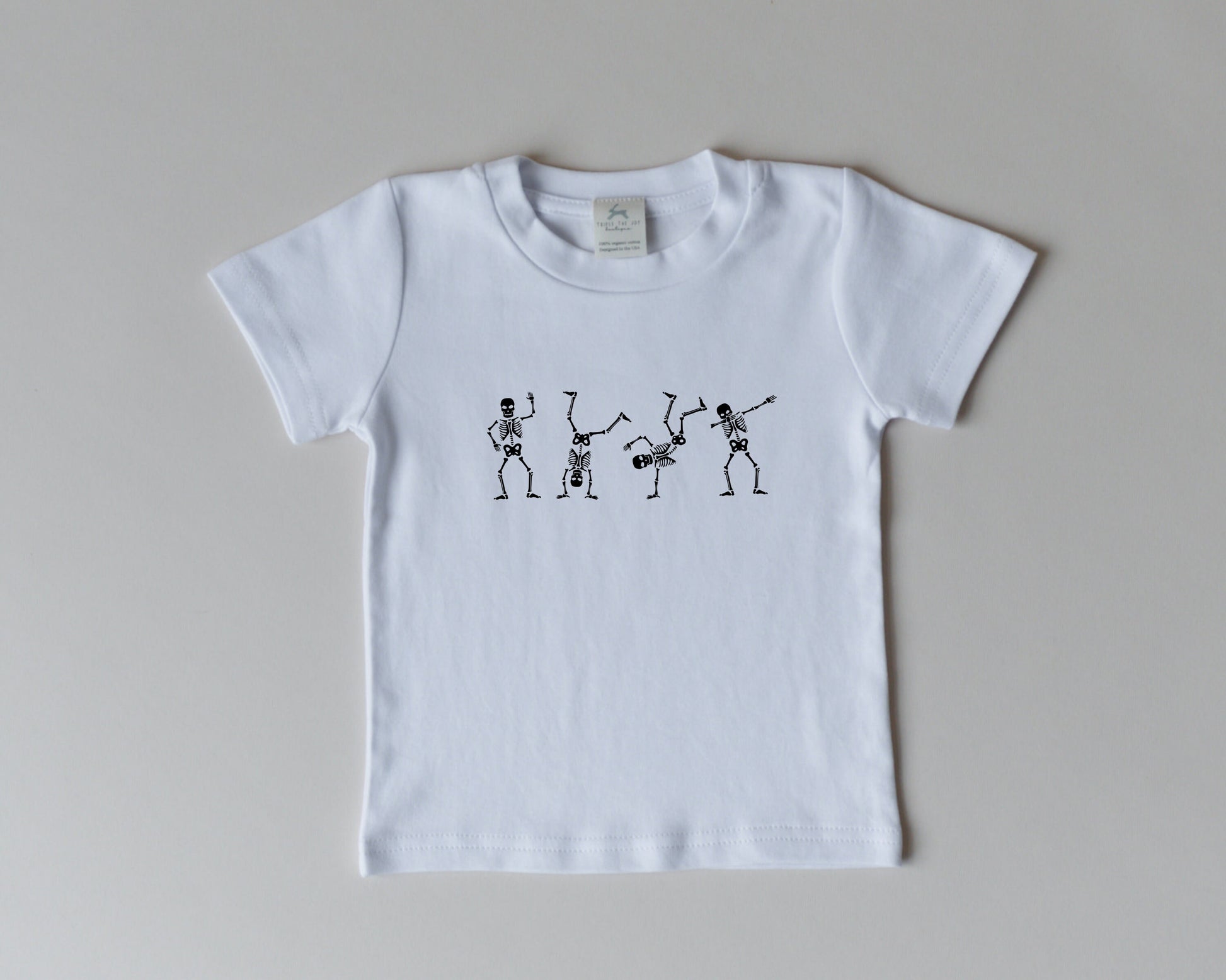 Dancing Skeletons 100% Cotton Graphic Tee - Halloween T-Shirt - Fall Baby Boy or Girl Clothes - Skelly Skeleton - Toddler Graphic Tee