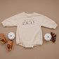 Ghost Dogs Organic Cotton Oversized Sweatshirt Romper - Baby Girl Bubble Romper - Fall Baby Boy Outfit - Halloween Ghosts Dog Print