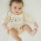 Ghost Dogs Organic Cotton Oversized Sweatshirt Romper - Baby Girl Bubble Romper - Fall Baby Boy Outfit - Halloween Ghosts Dog Print