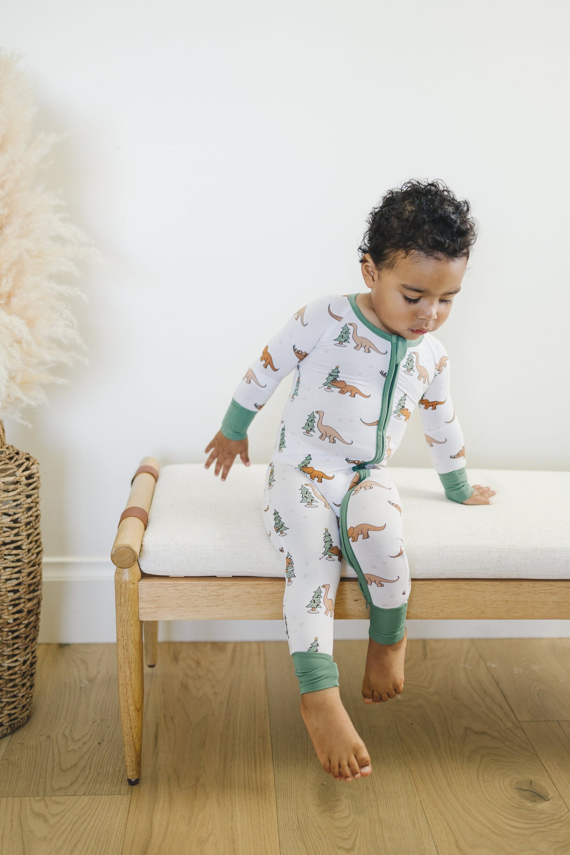 Christmas Tree-Rex Dino Bamboo Zippy Romper