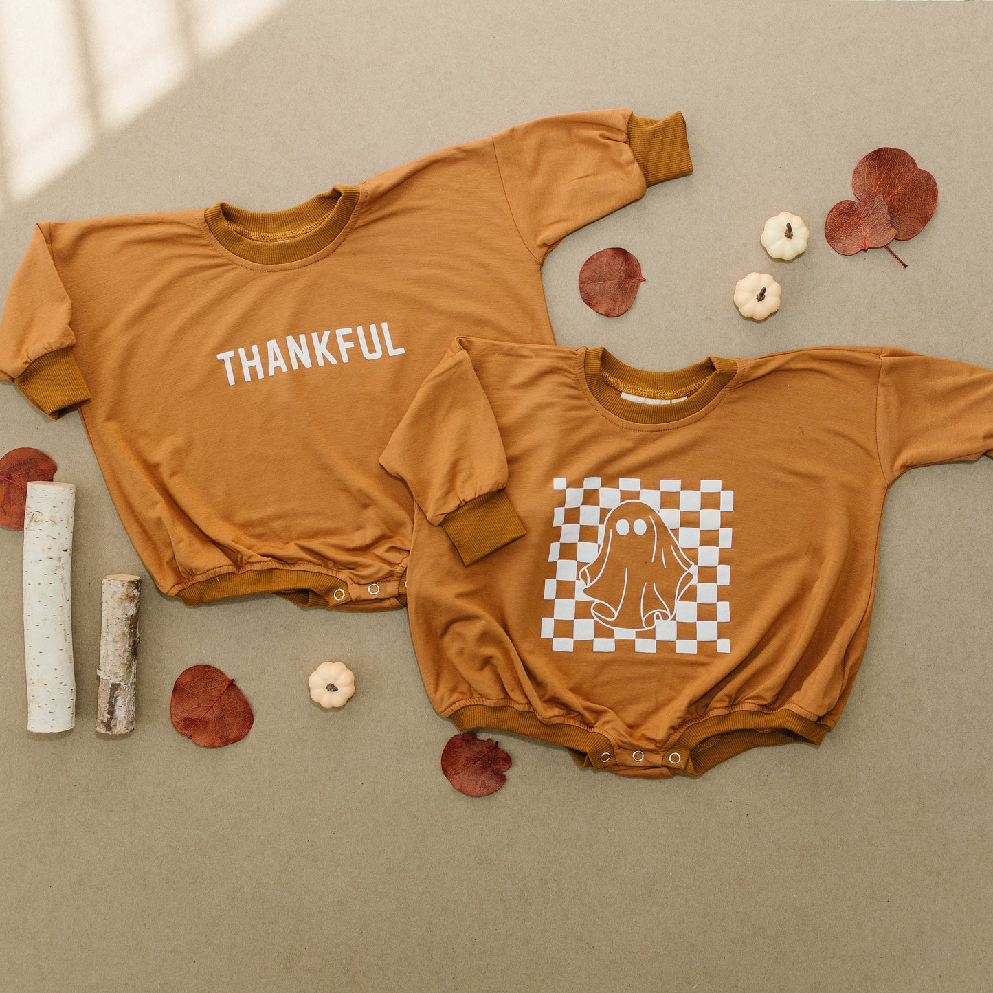 Thankful Graphic Oversized Bamboo Sweatshirt Romper