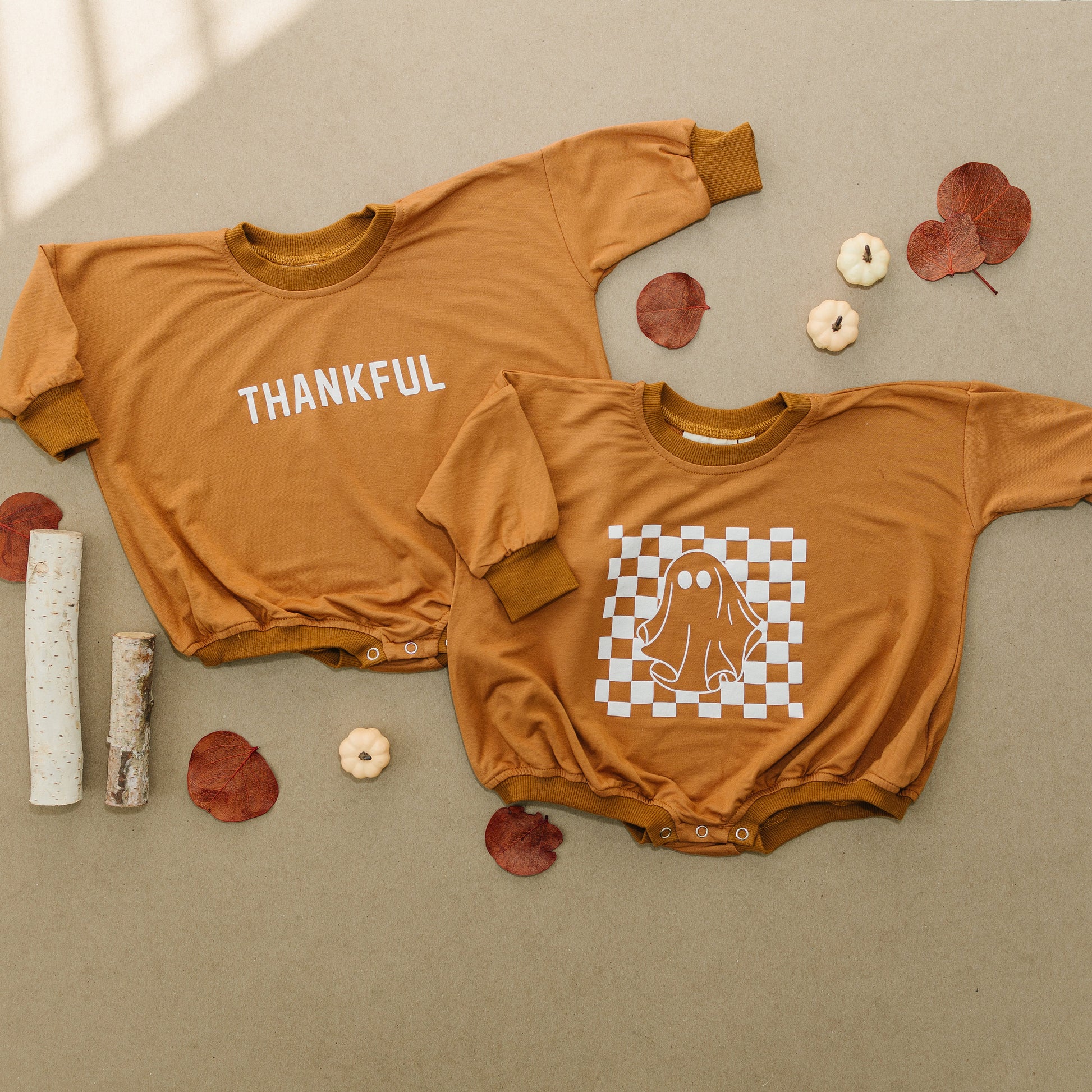 Thankful Graphic Oversized Bamboo Sweatshirt Romper