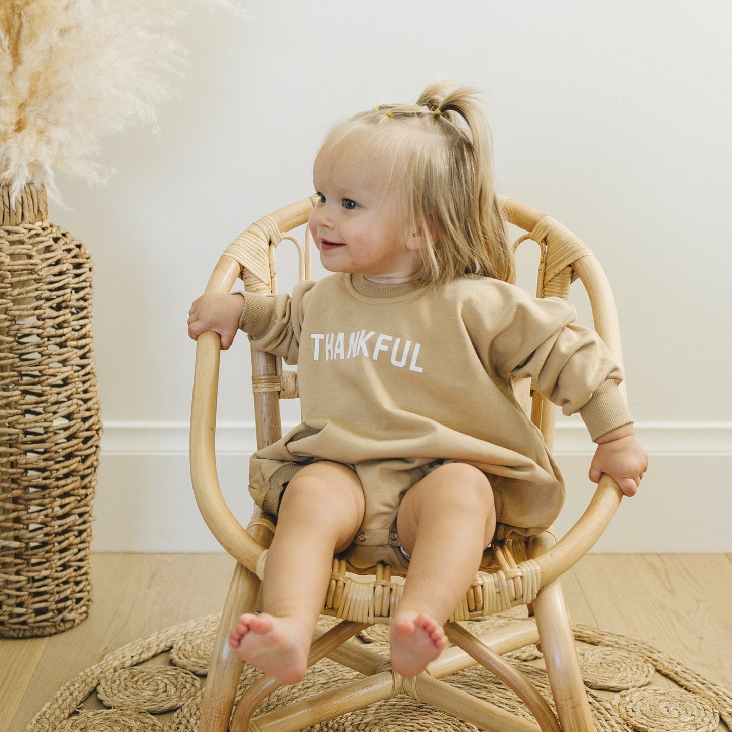 Thankful Graphic Oversized Sweatshirt Romper