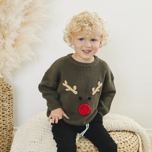 Rudolph Embroidered Sweater