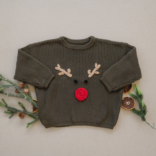 Rudolph Embroidered Sweater