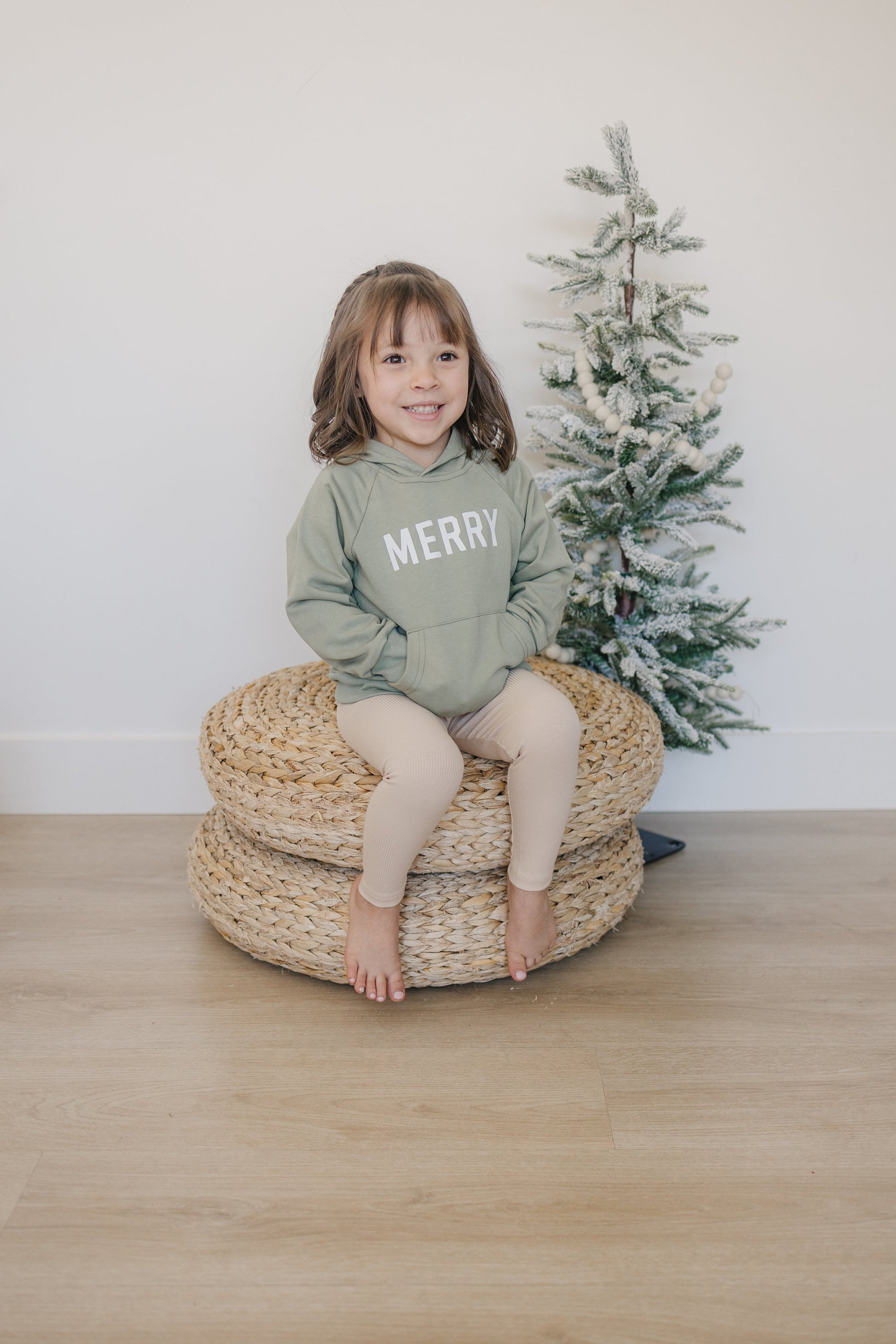 MERRY Christmas Graphic Hoodie - Merry Christmas Hooded Sweatshirt - Baby Boy or Girl - Toddler - Green - Christmas Shirt Outfit Hoodie