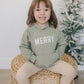 MERRY Christmas Graphic Hoodie - Merry Christmas Hooded Sweatshirt - Baby Boy or Girl - Toddler - Green - Christmas Shirt Outfit Hoodie