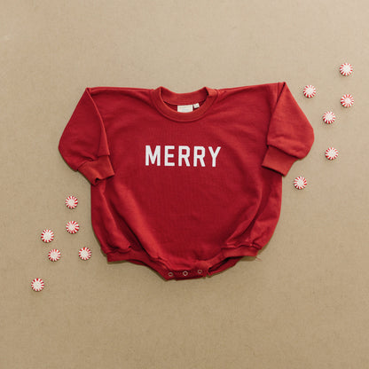 Merry Graphic Oversized Sweatshirt Romper