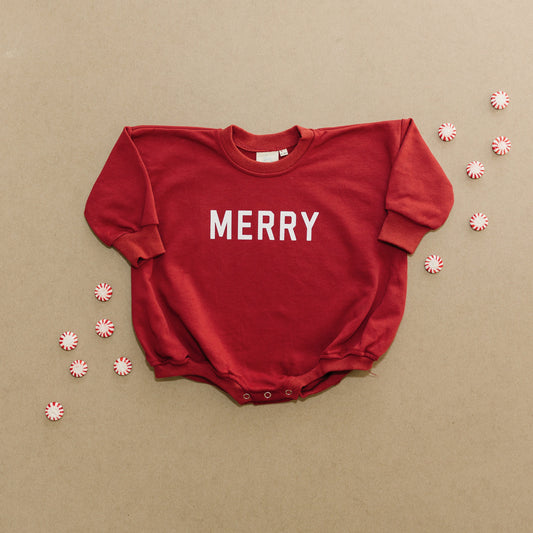 Merry Graphic Oversized Sweatshirt Romper